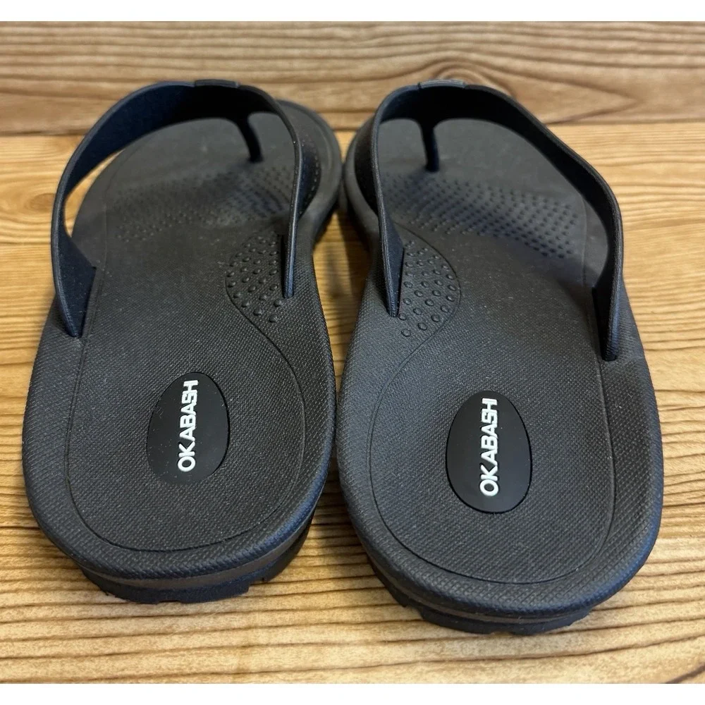 Okabashi Men's Size‎ XL 10.5-11.5 Black Breeze Flip Flop Sandals Waterproof